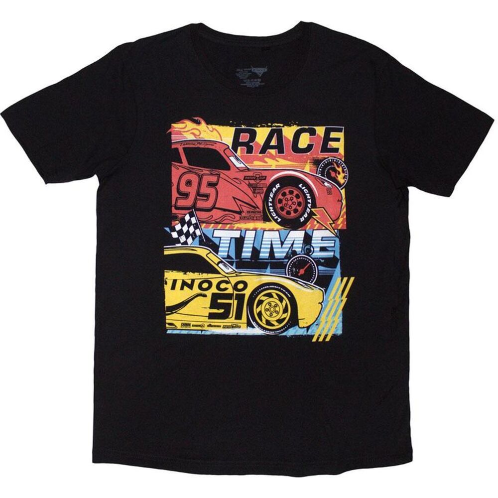 Cars Unisex Adult Race Time T-Shirt / Black